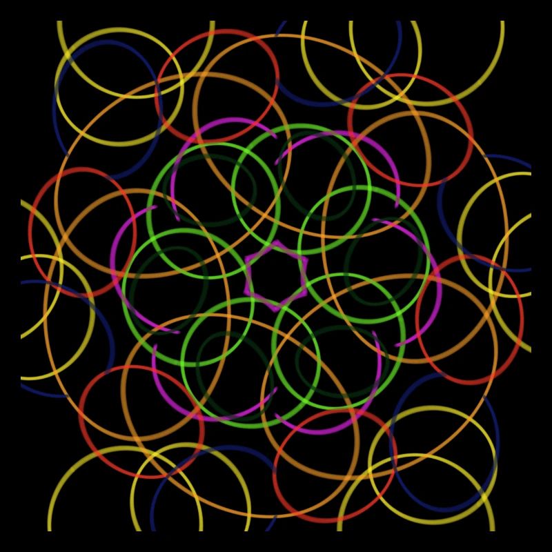 Circles on a black background