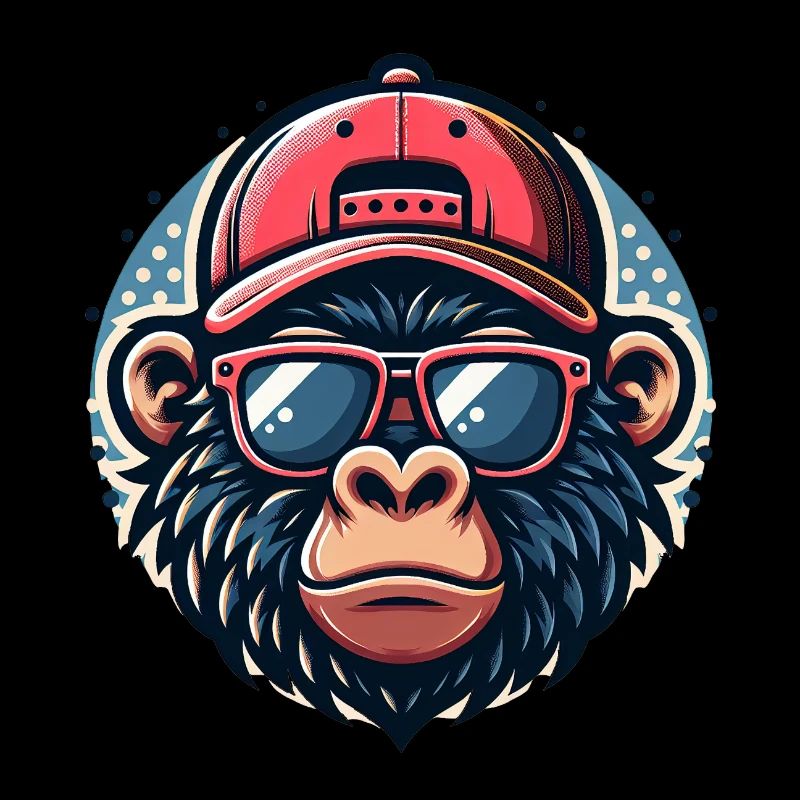 Gorilla with Basecap and Sunglasses