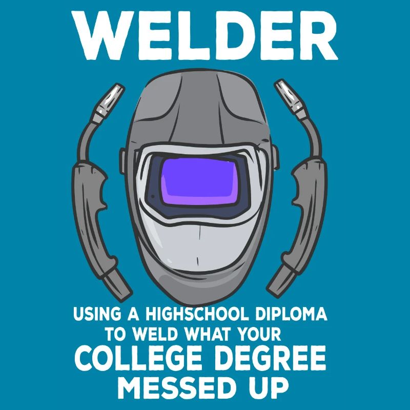 Welder Using A Diploma