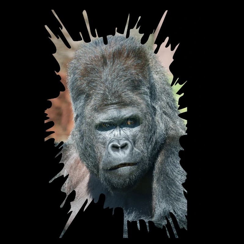 Auffällige Pose von Silverback Gorilla Dishi