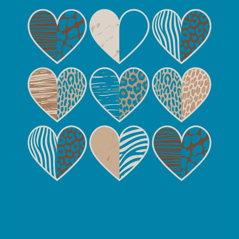 Leopard pattern heart design