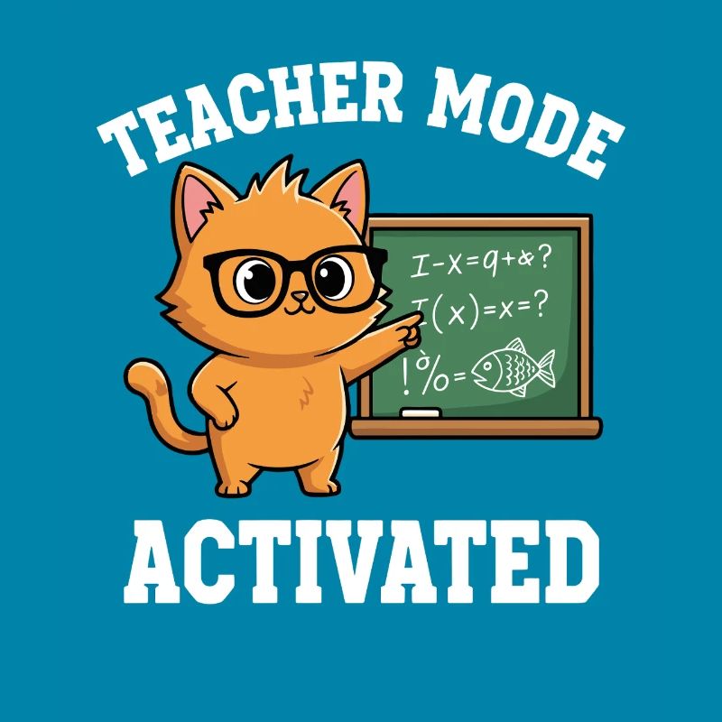 Mode professeur activé Chat enseignant Déclaration drôle