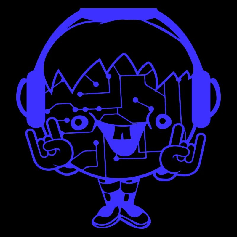 DJ Data Microchip Pattern Computer Nerd Geek Party