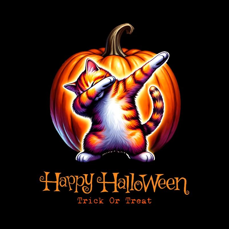 Joyeux Halloween, chat effrayé