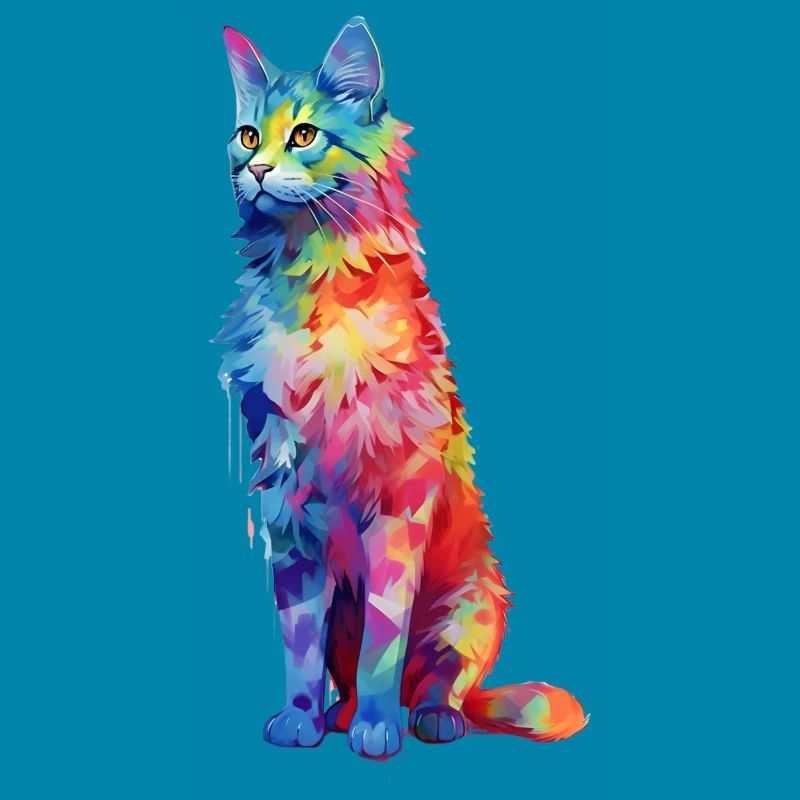 Colored beautiful Cat in different color pattern