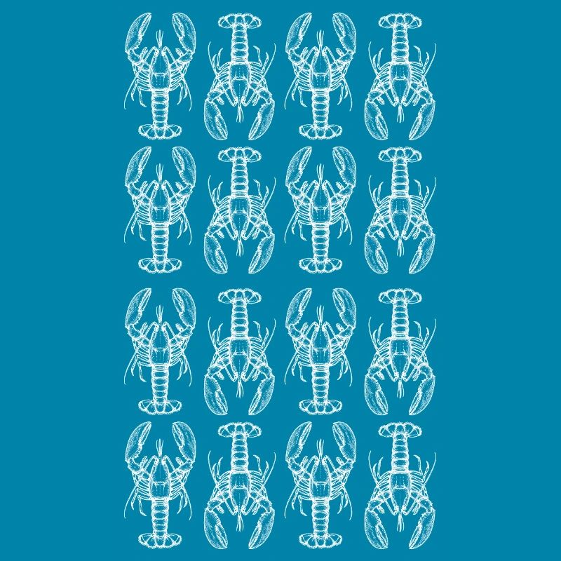 Lobster Glyph Repeating Pattern