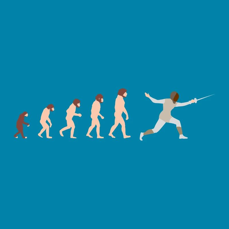 Evolution Fechten Lustige Geschenkidee