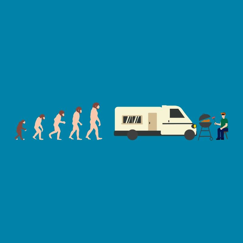 Evolution Camper Sommer Lustige Geschenkidee