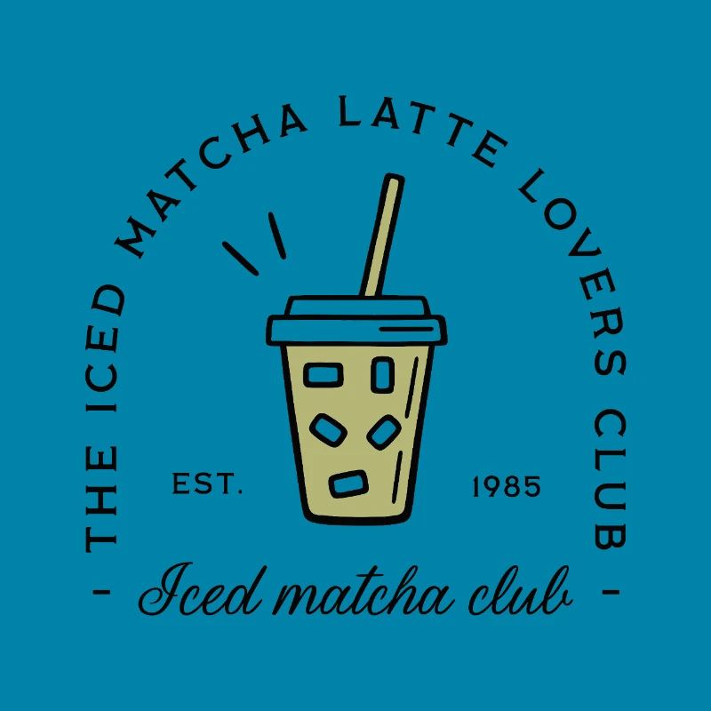 Iced matcha latte glacé