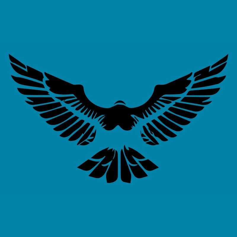 stylized eagle opening its wings in front