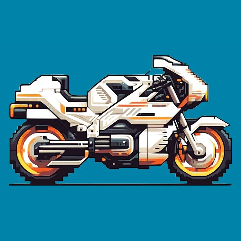 Machine de course de moto 8 bits en tant que graphiques vectoriels