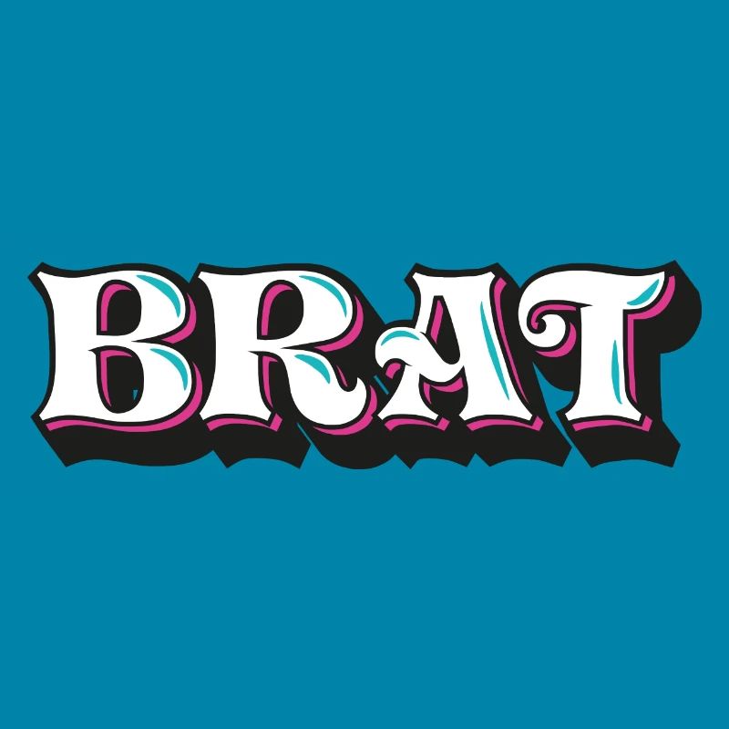 Brat, gore effronté, écriture décorative 3D, graffiti