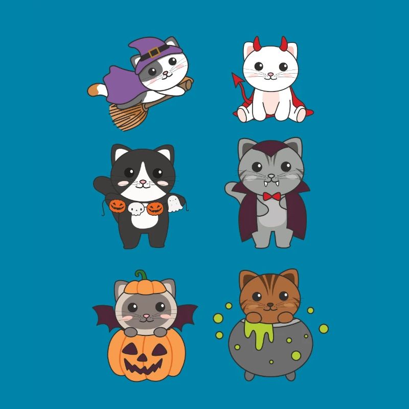 Chat Halloween Devil Pumpkin Vampire Costume