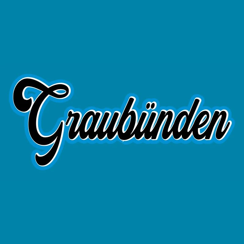 Graubünden Script with Blue Outline