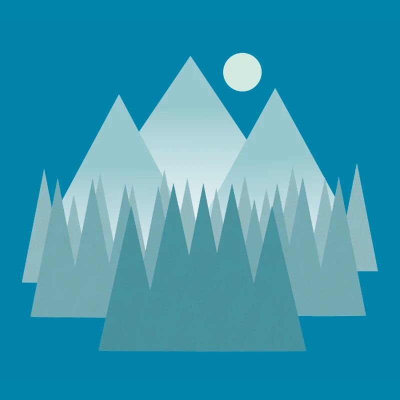 Paysage de montagne astral dans les tons bleus