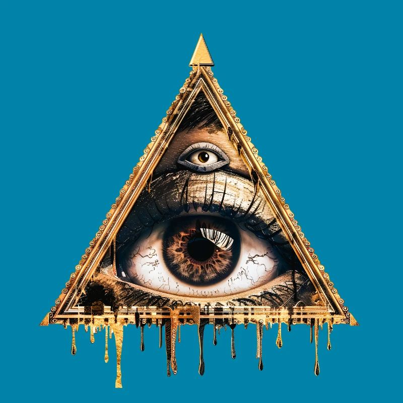 Œil mystique dans triangle doré