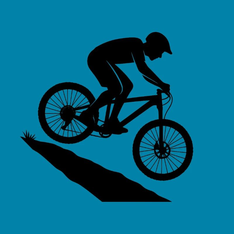 Downhill Sprung Biker Silhouette
