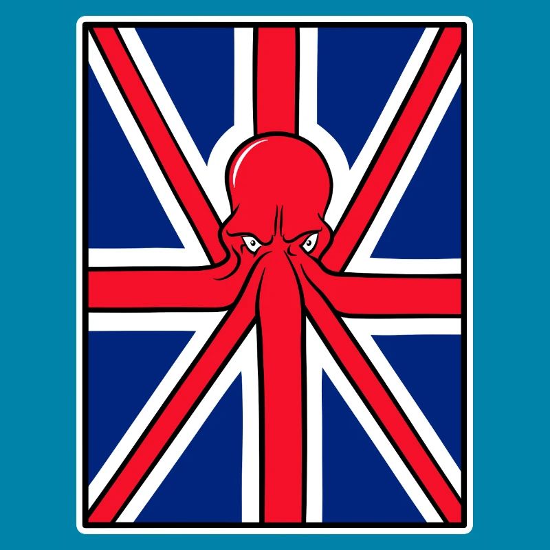 Drapeau Union Jack pieuvre rouge