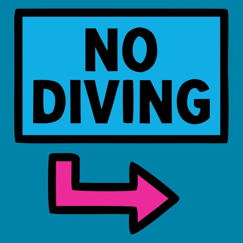 No Diving Sign Pool Retro