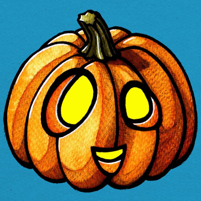 Pumpkin Halloween watercolor scribblesirii