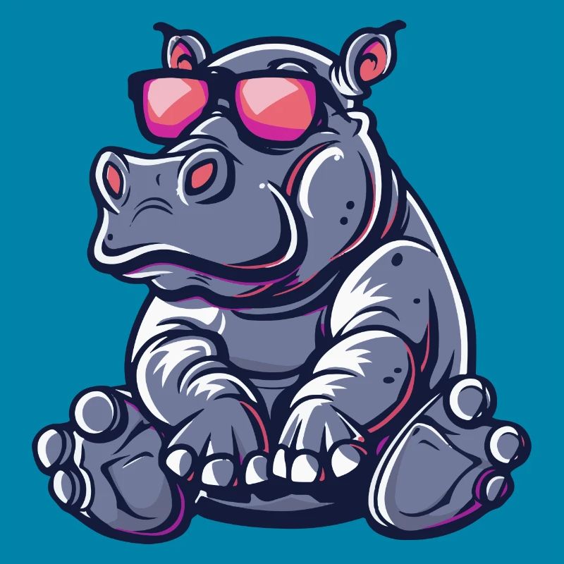 Nilpferd Comic Cool