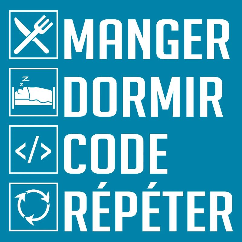 Manger, Dormir, Code, Répéter