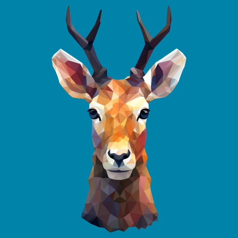 Deer and Roe Deer Polygon Art Design