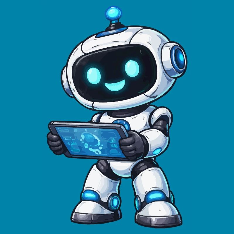 Small robot with tablet