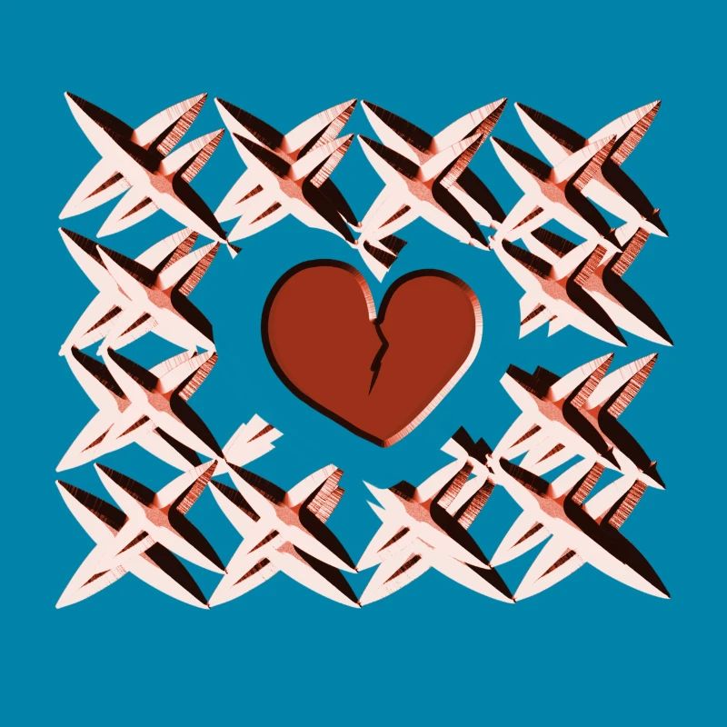 red heart pattern