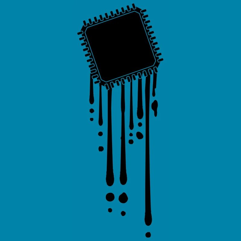 processor melt drops graffiti cpu computer