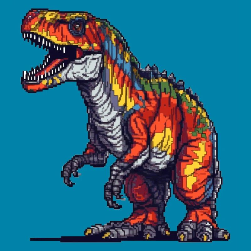 Dino in Retro Pixel Grafik 8-Bit oder 16-Bit