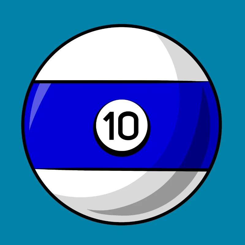 Boule de billard 10 Billard bleu dix