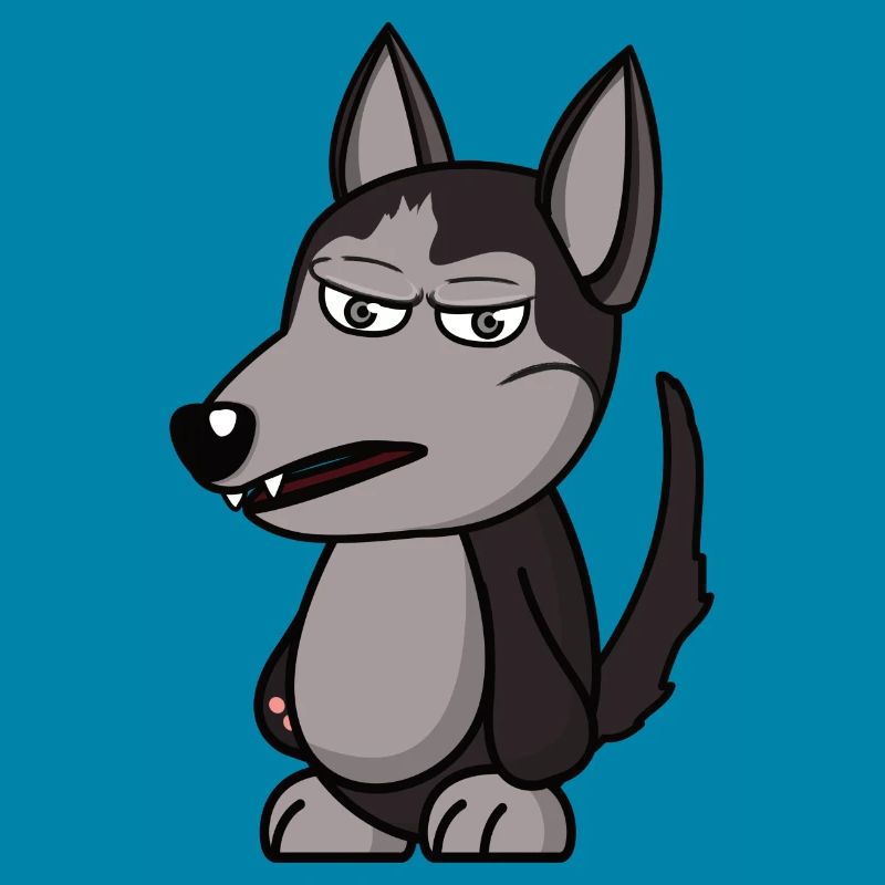 wütender Wolf angry grumpy Geschenk