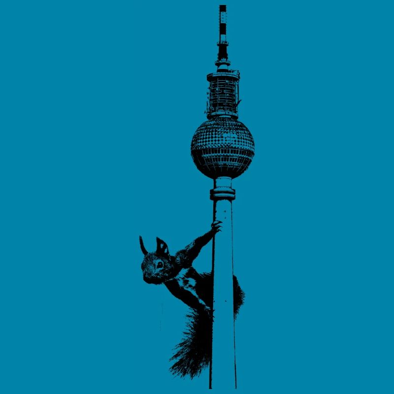 Fernsehturm Berlin mit Eichhörnchen / Grafik
