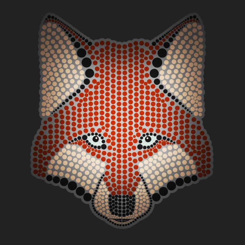 Conception d'animal de la forêt de renard parsemée de tête d'animal