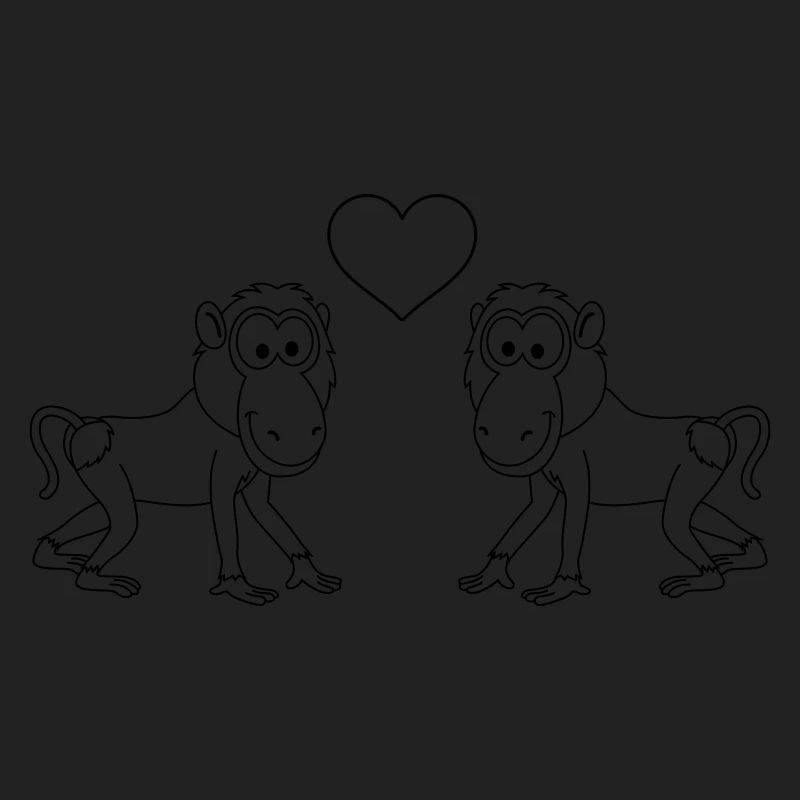 Monkey affe comic Paar liebe