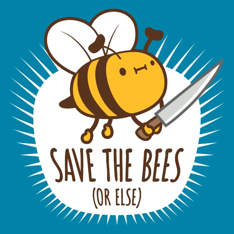 Save The Bees Or Else Knife Fun Cute Bee Beekeeper