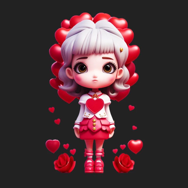 Kleines Mädchen mit Herzen