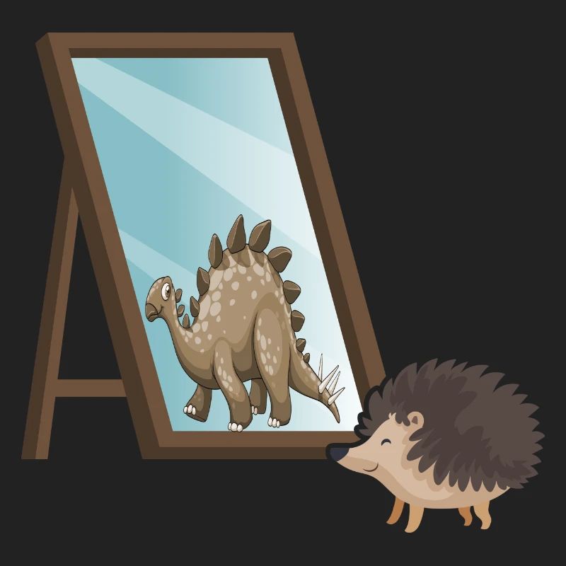 Motivation automnale hérisson image miroir confiante