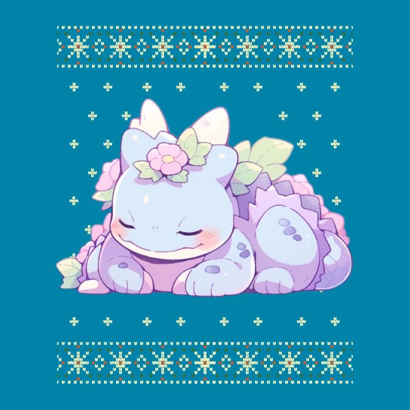 Dragon kawaii dans le style pull de Noël moche