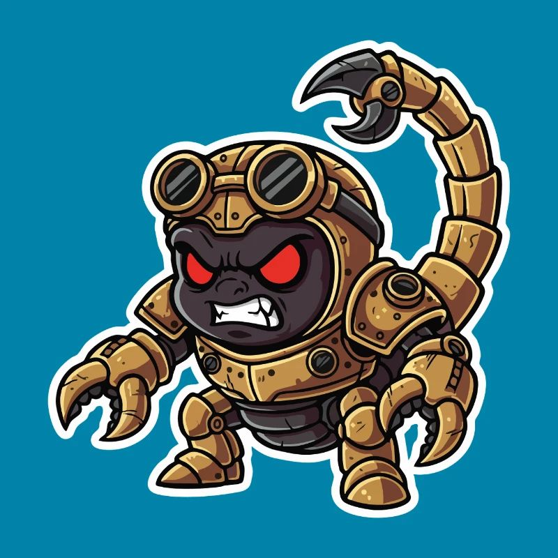 Scorpion Bionic Steampunk Warrior Brass Rivets