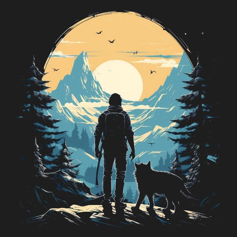 Junger Mann und sein Wolf 2