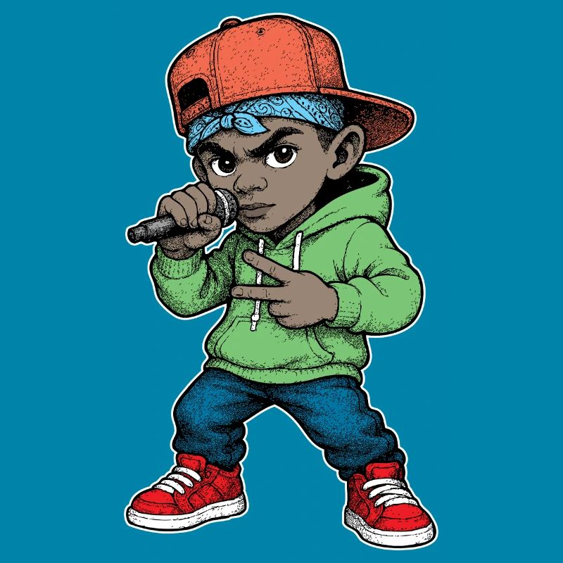 Junger Rapper-Junge mit Mikrofon