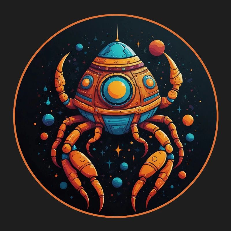 Imaginative whimsical crab spaceship