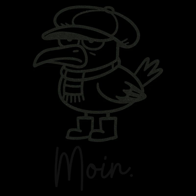 grumpy seagull with cap and moin