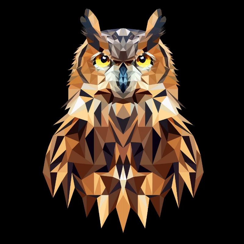 Owl Polygon - Geometric Wildlife Eagle Owl Nature