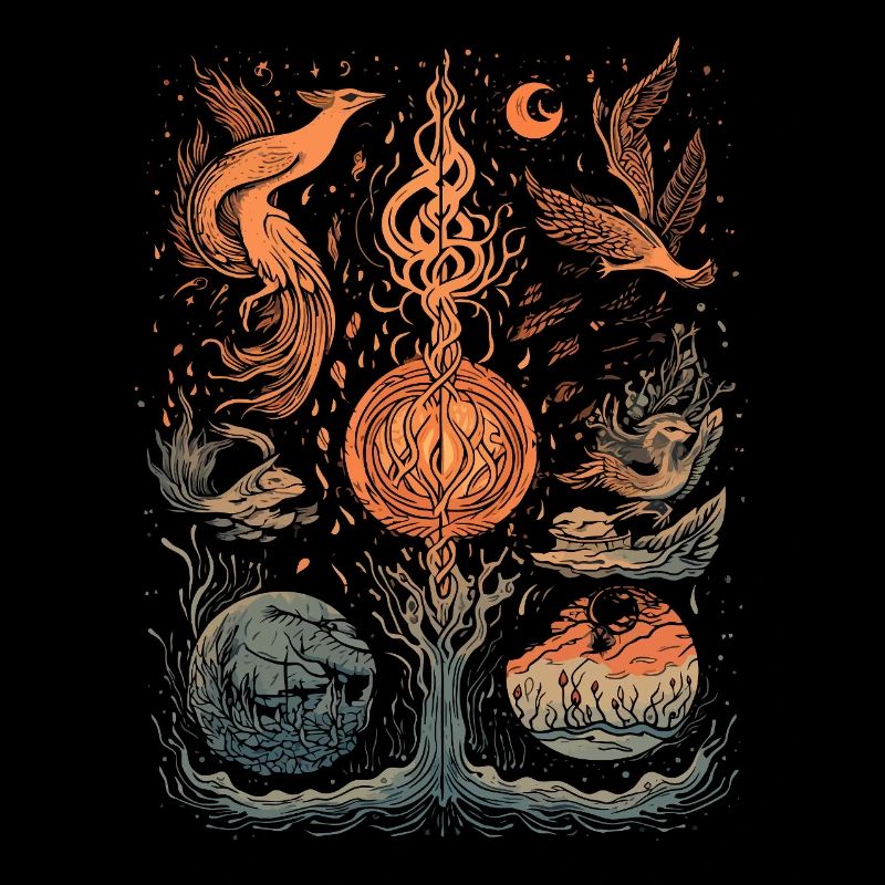 4 éléments mystiques – Feu, Eau, Air, Terre