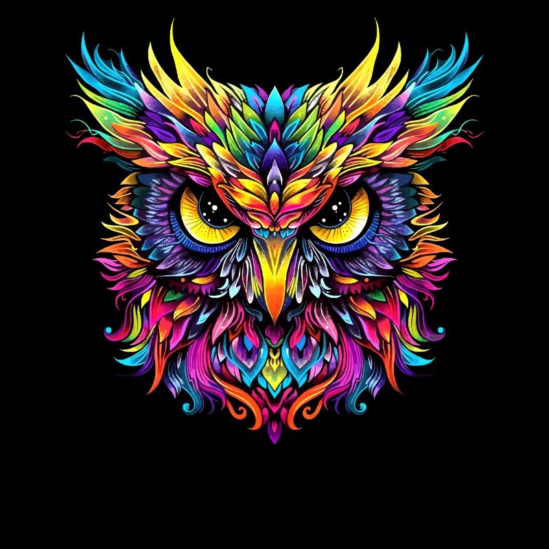 Eule Bunt Regenbogen Farben Pop Art Kauz Uhu Eulen