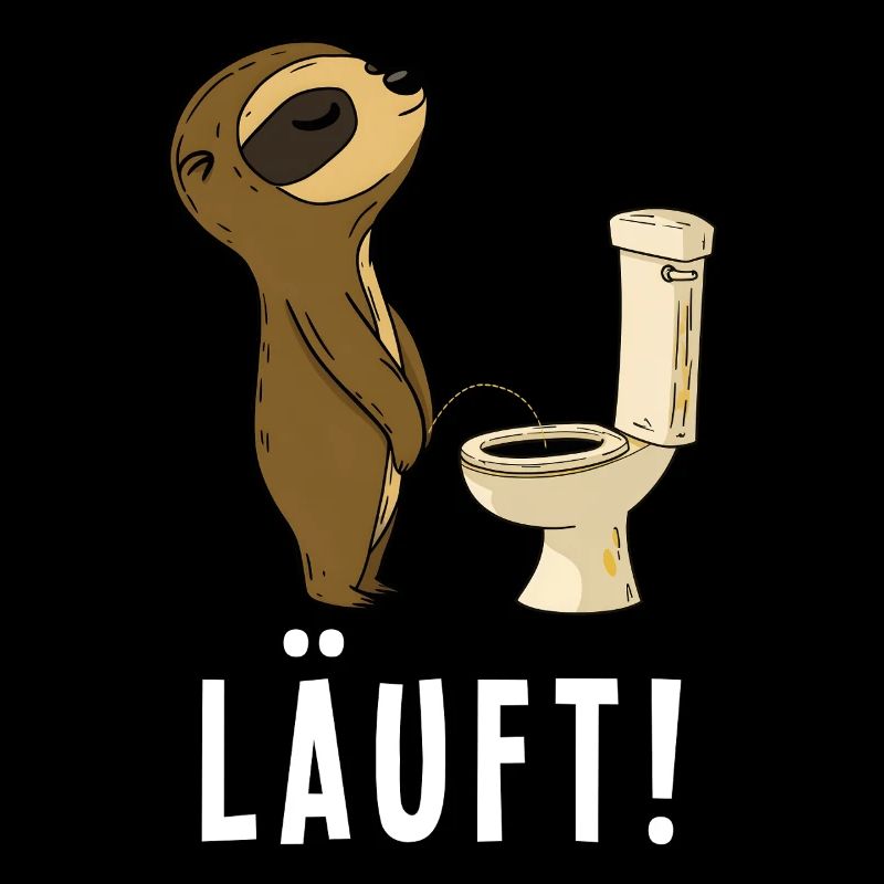 Faultier Pinkelt Morgen Lustiger Spruch Läuft