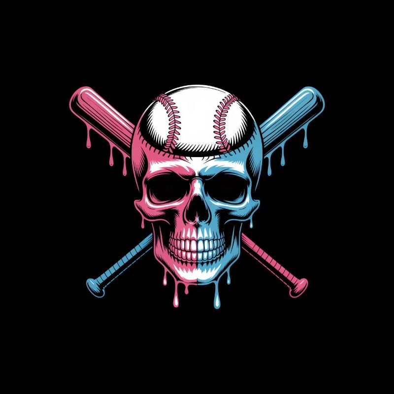 Baseball Skull Batte de Baseball